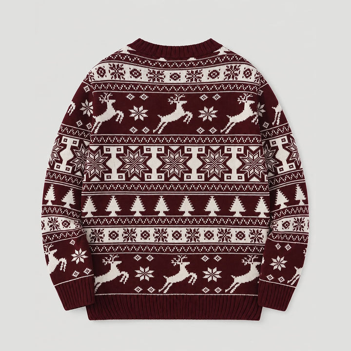 Women's Fair Isle Christmas Sweater, back view 2