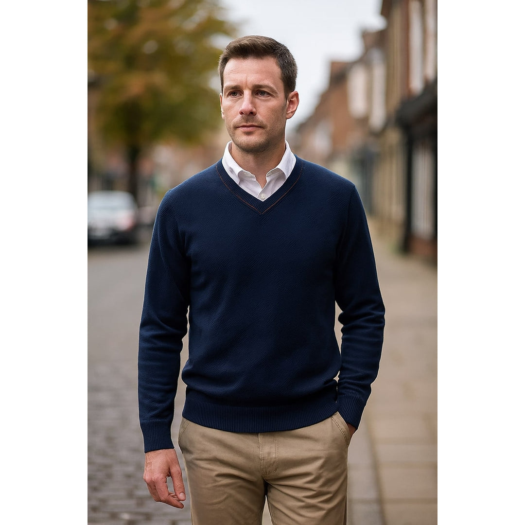 Men's V Neck Sweater, front view
