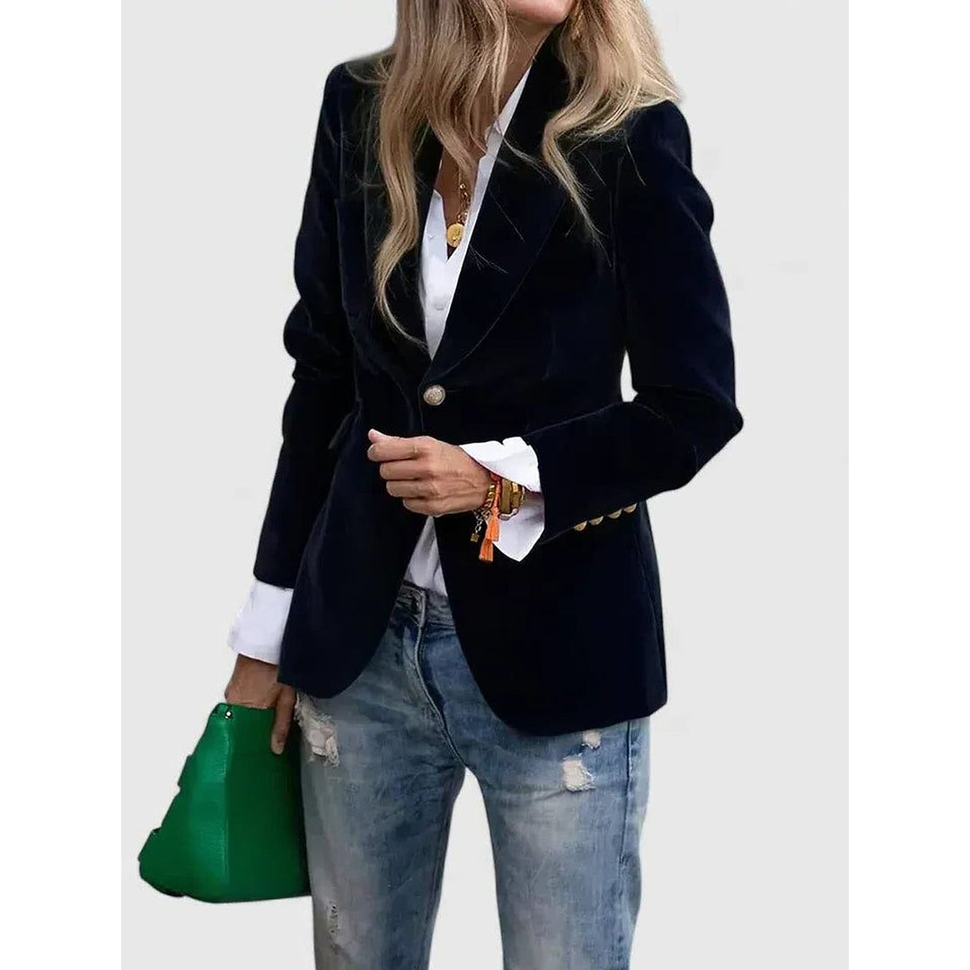 Women's Velvet Blazer, front view