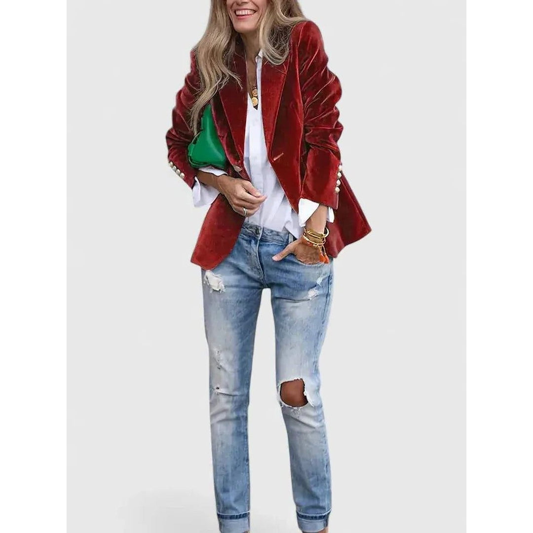 Women's Velvet Blazer, detail view