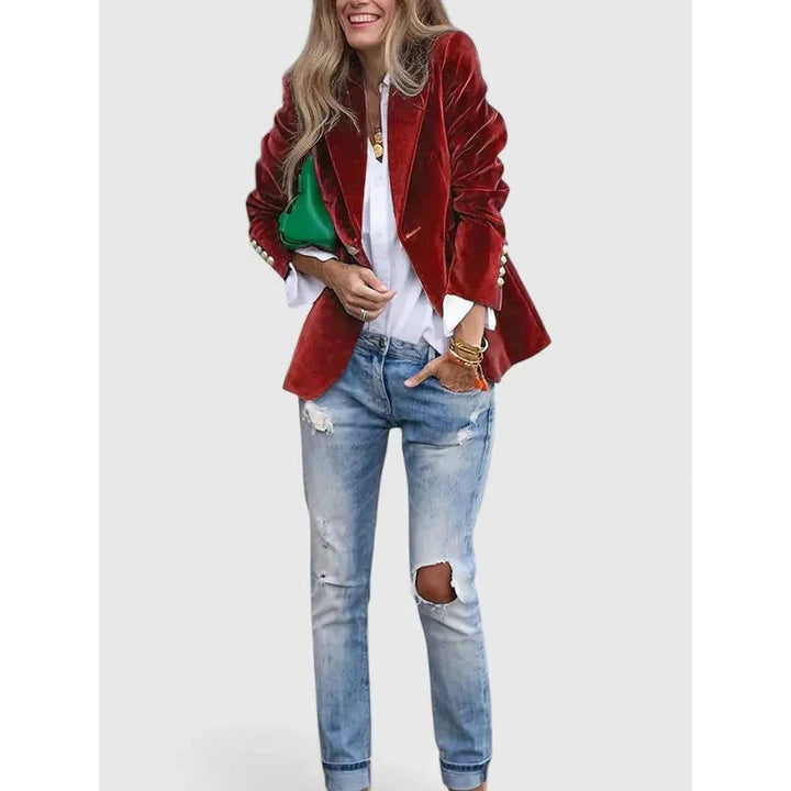 Women's Velvet Blazer, detail view