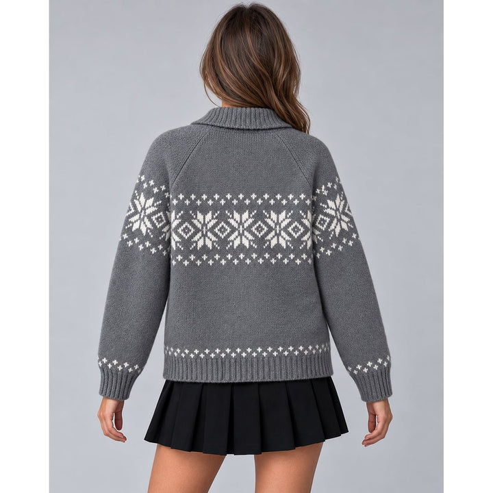Women's Festive Knit Cardigan, back view
