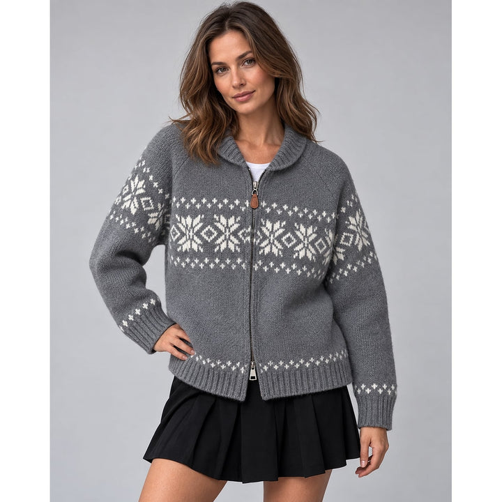 Women's Festive Knit Cardigan, front view 2