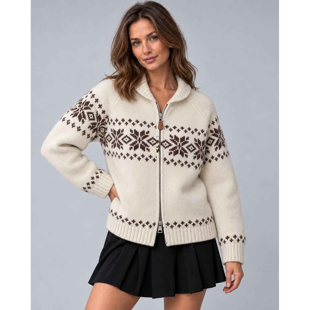 Women's Festive Knit Cardigan, front view 3