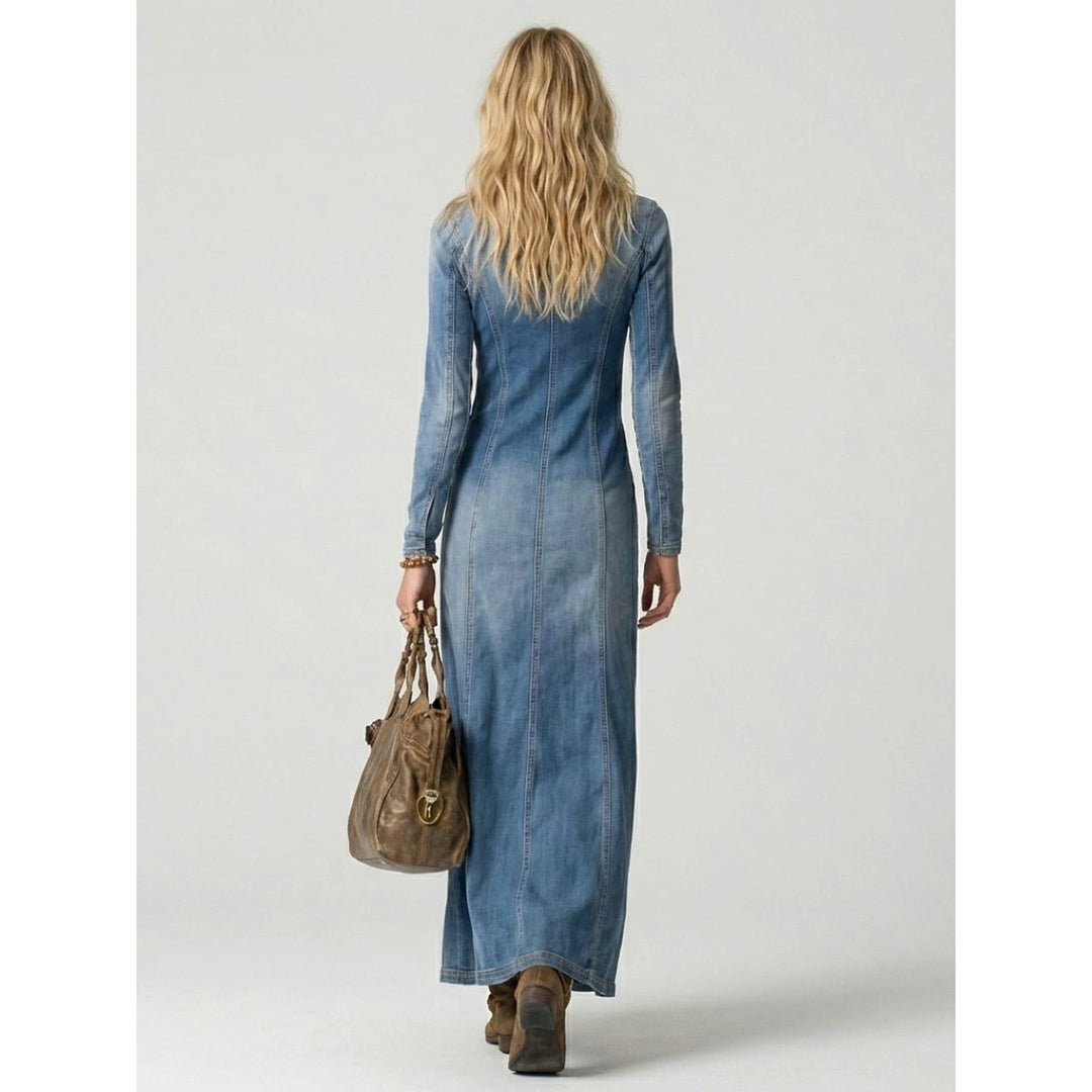 Women's Denim Shirt Dress, back view