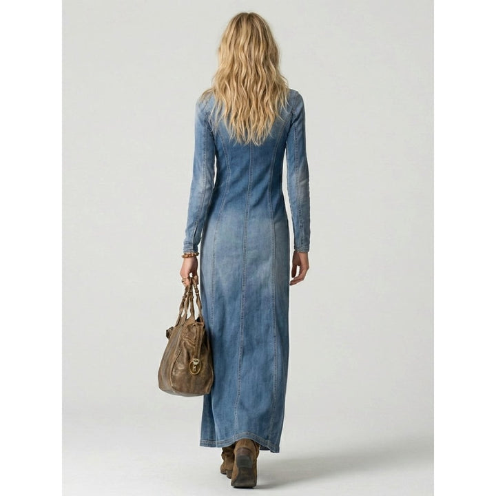 Women's Denim Shirt Dress, back view
