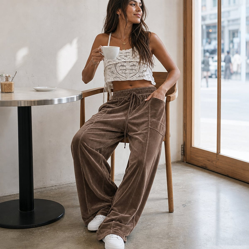 Women’s Corduroy Wide Leg Pants, front view