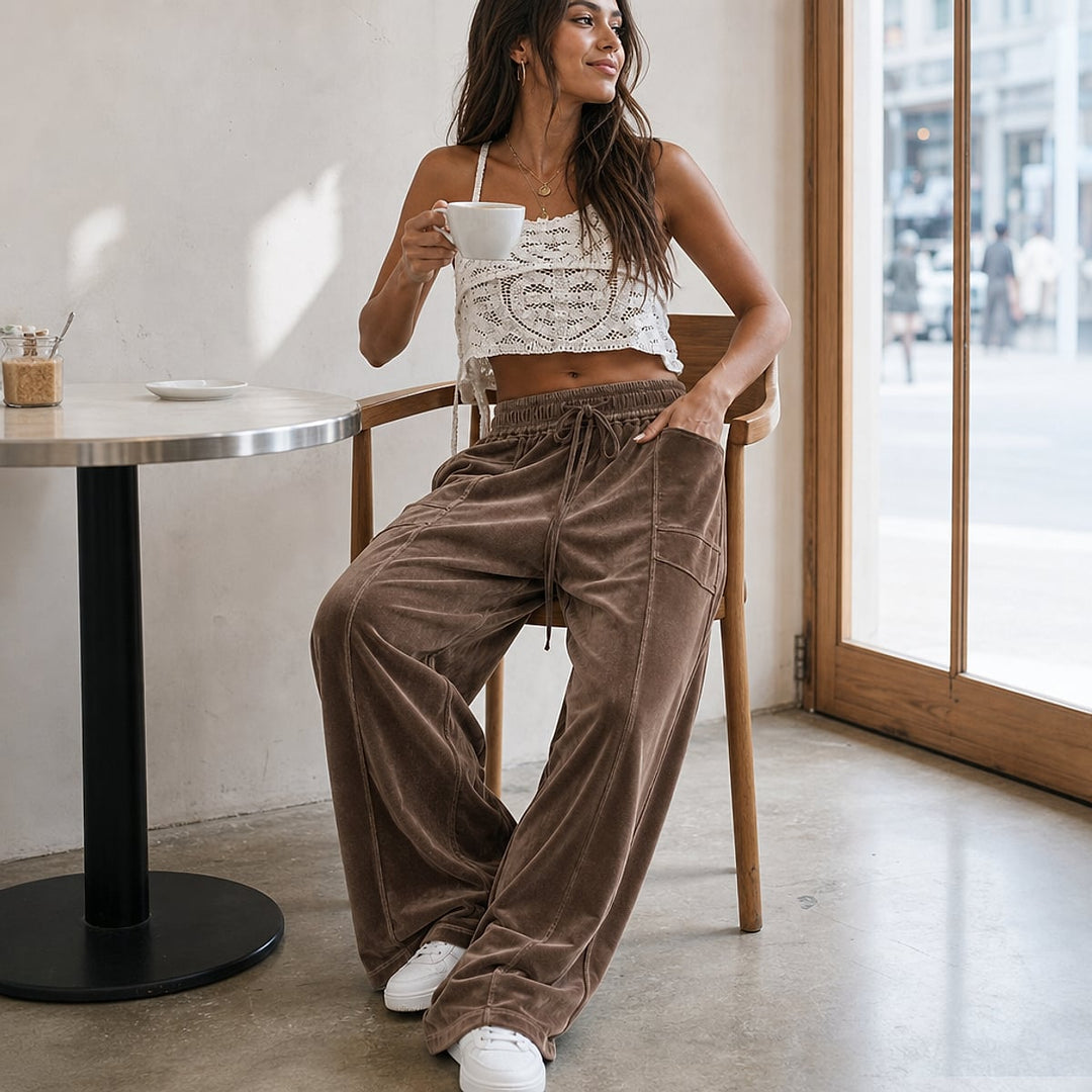 Women’s Corduroy Wide Leg Pants, front view