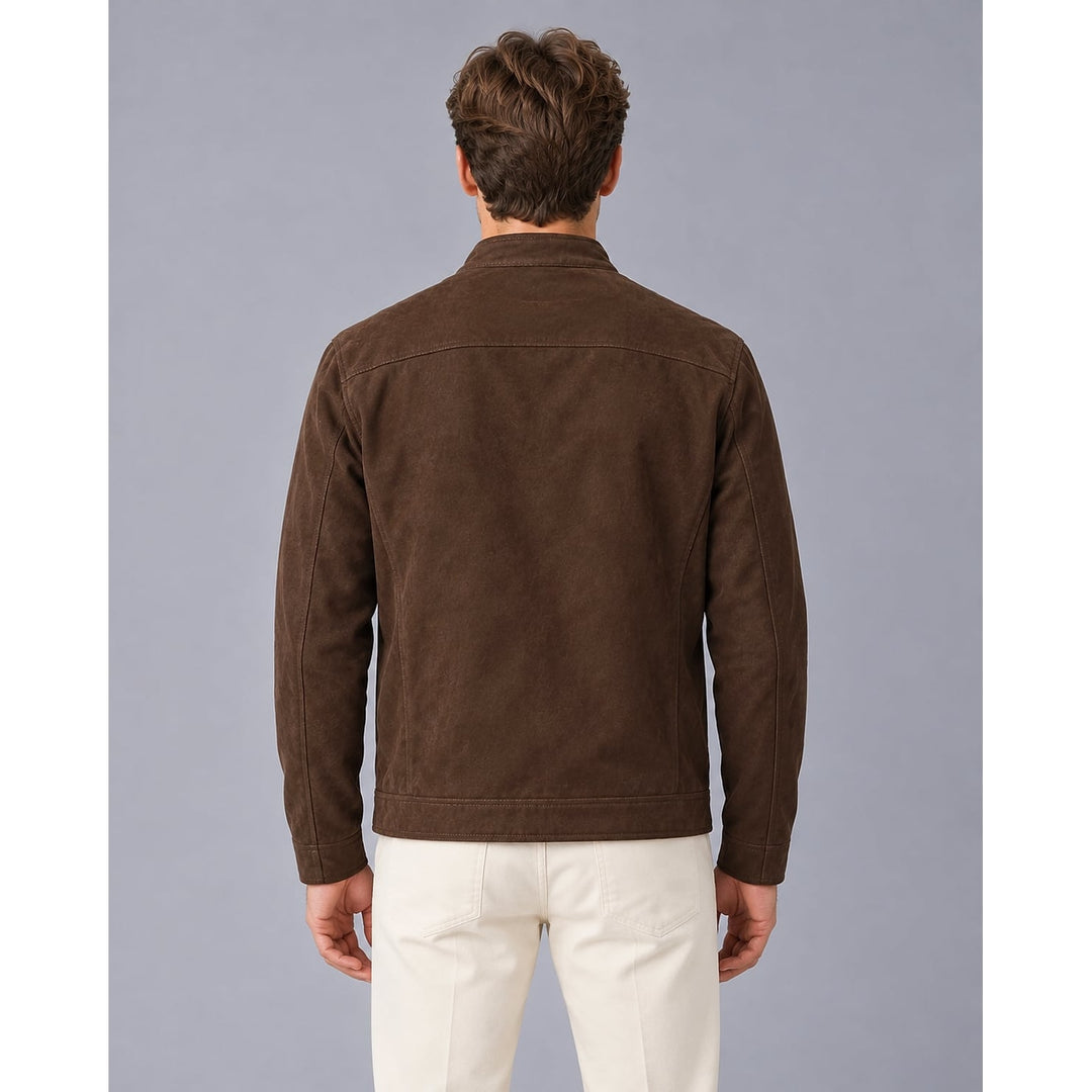 Men's Faux Suede Jacket, back view