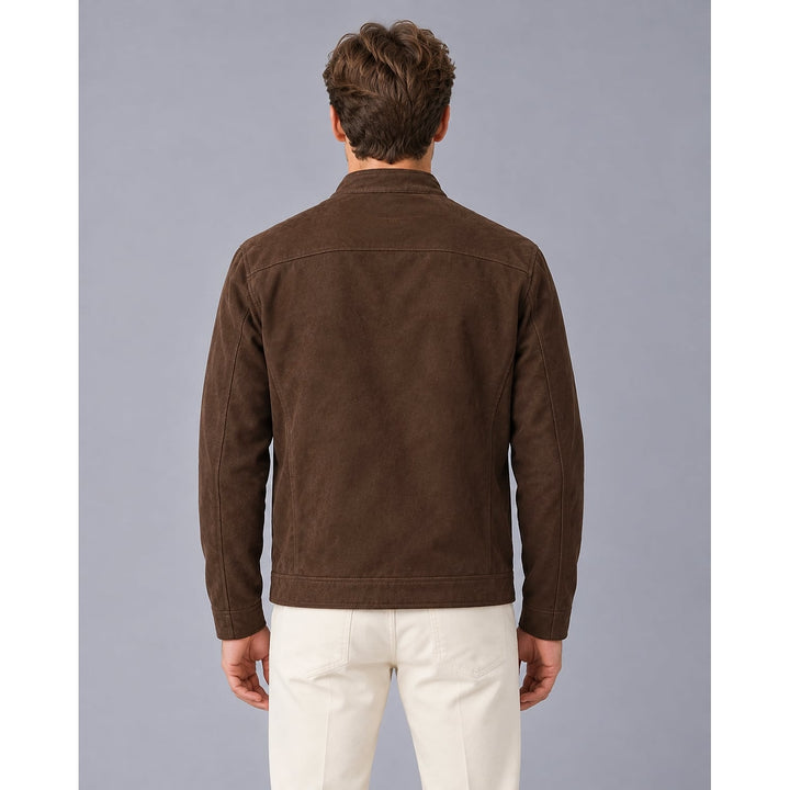 Men's Faux Suede Jacket, back view
