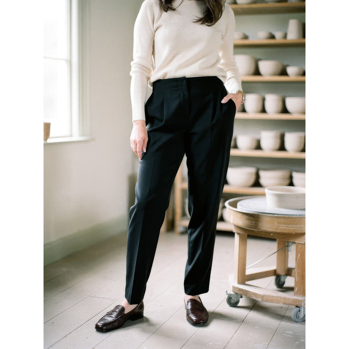 Women's Black Dress Pants, front view