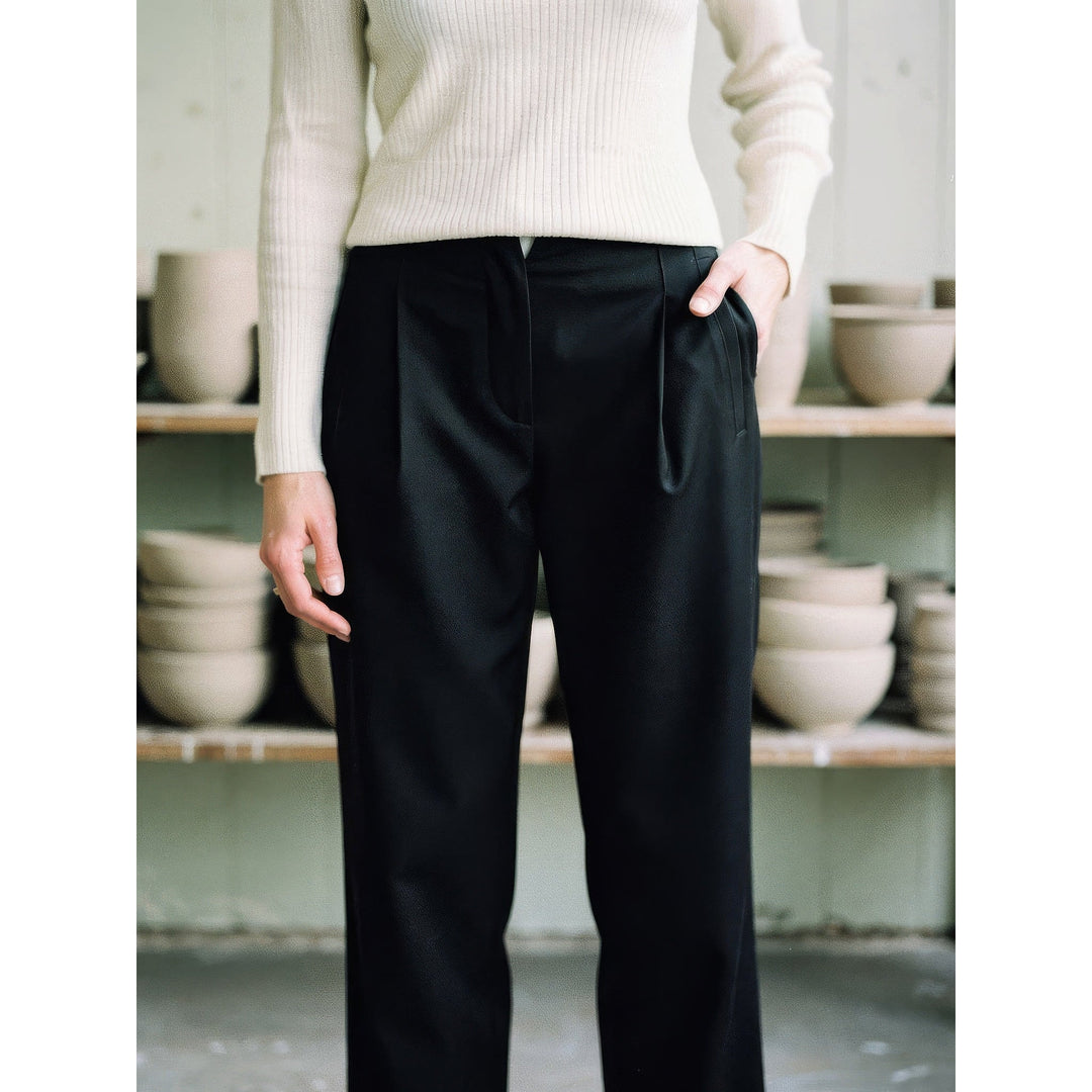 Women's Black Dress Pants, front view 3