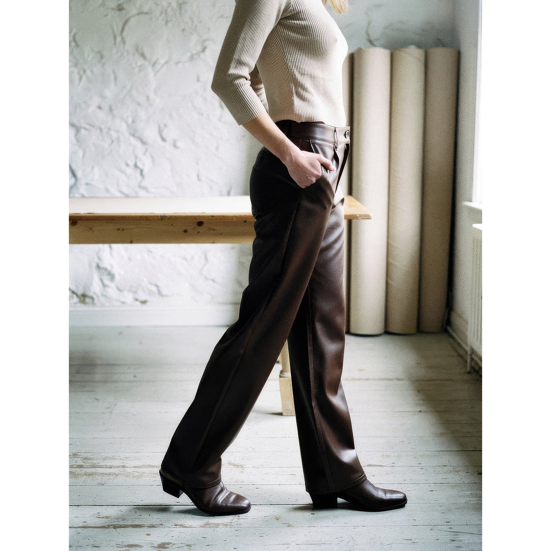 Women's Faux Leather Pants, side view