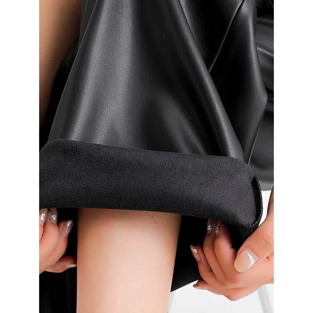 Women's Faux Leather Pants, detail view 2