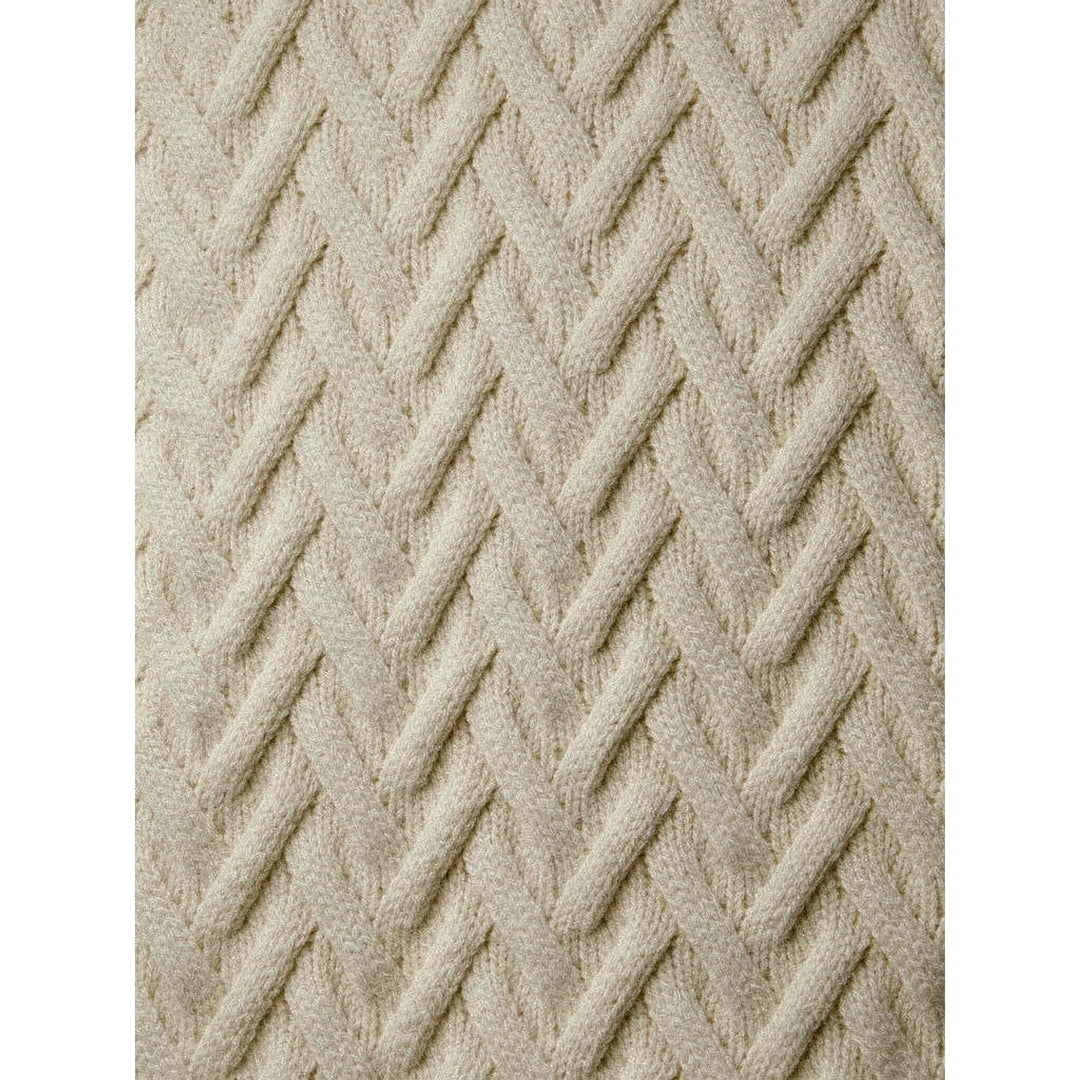 Women's Cropped Cable Knit Sweater, detail view