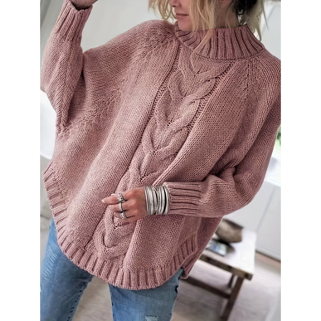 Women's Cable Knit Sweater, front view 3