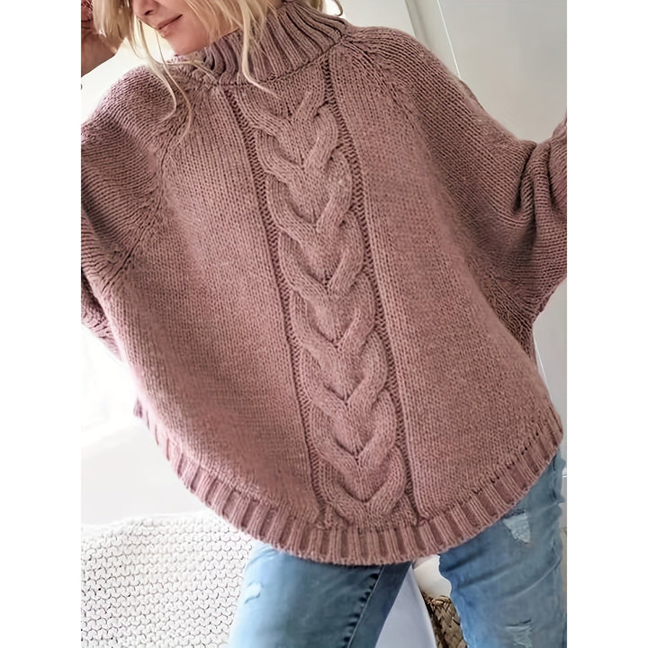 Women's Cable Knit Sweater, detail view