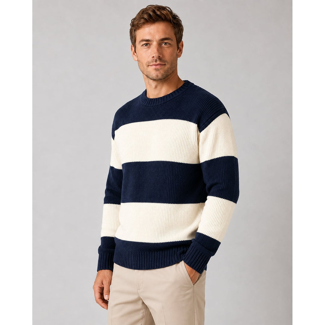 Men's Striped Sweater, front view