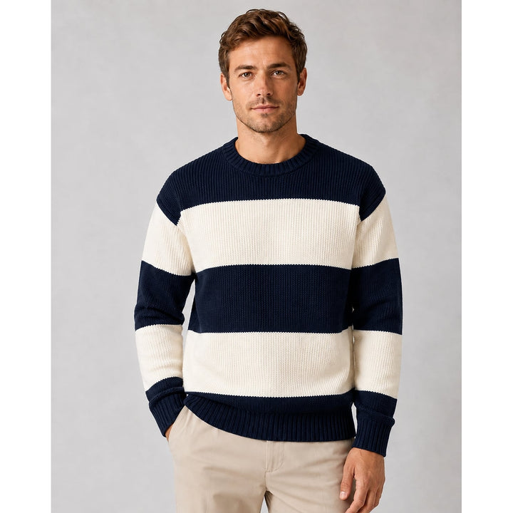 Men's Striped Sweater, front view 2