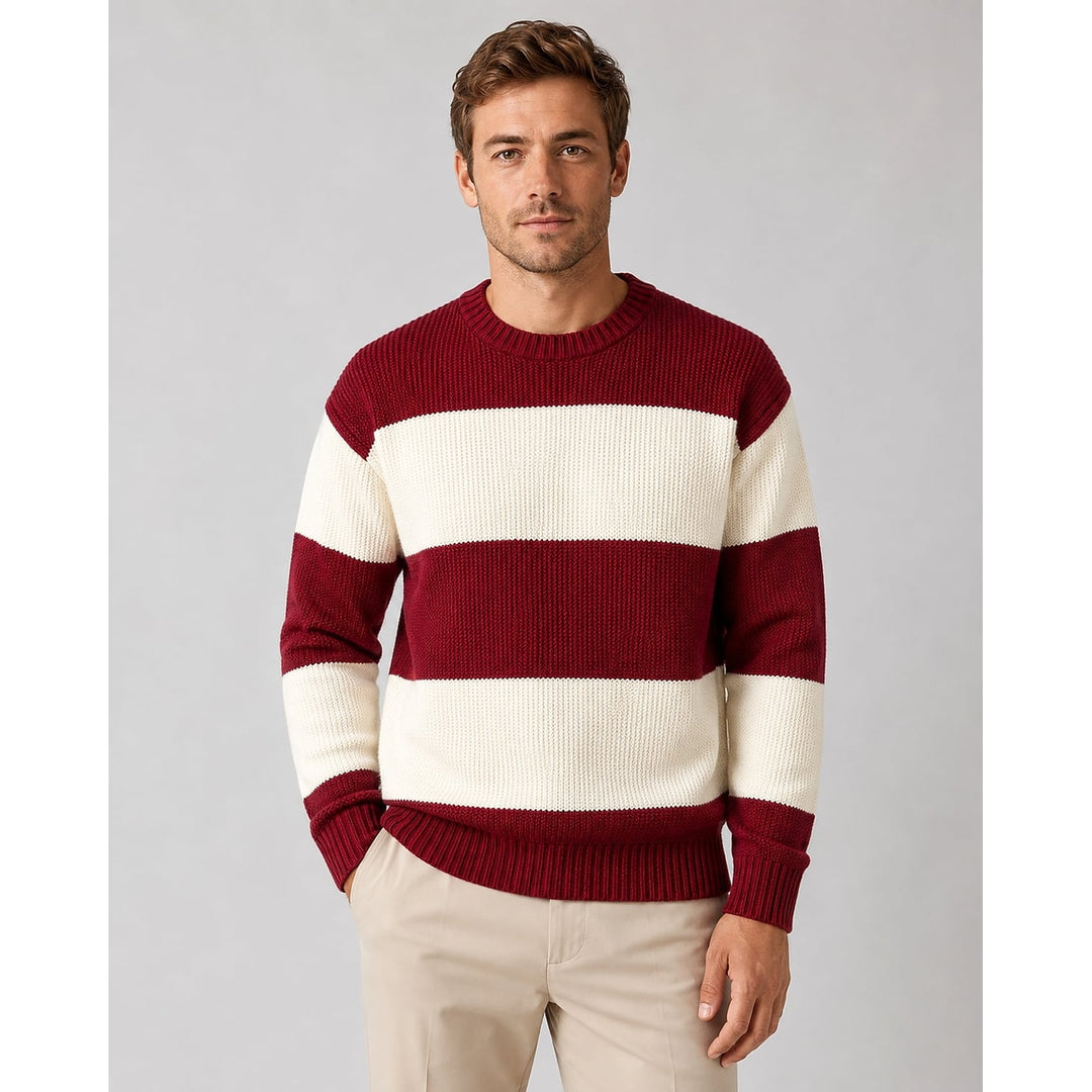 Men's Striped Sweater, front view 3