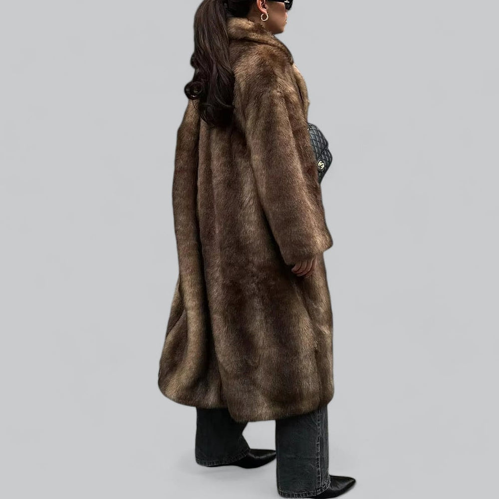 Women's Long Winter Coat, back view