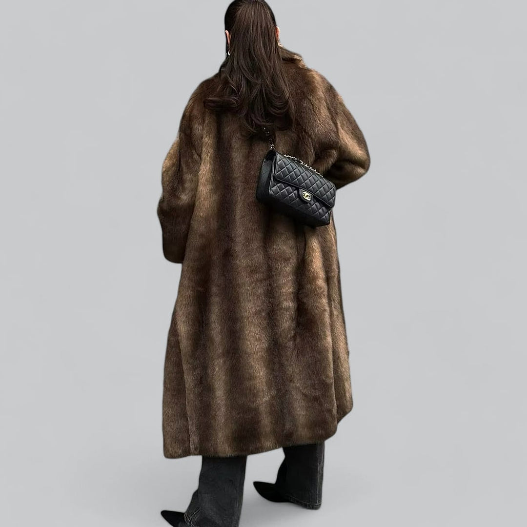 Women's Long Winter Coat, back view 2