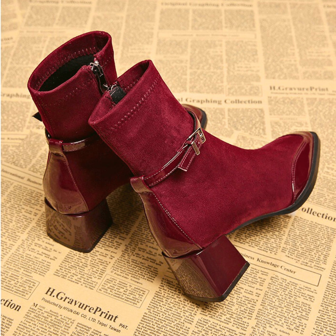 Women's Square Toe Ankle Boots, back view