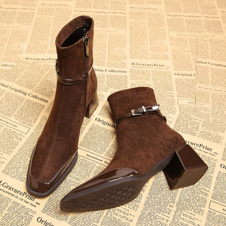 Women's Square Toe Ankle Boots, front view 2