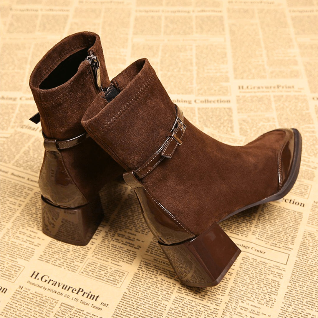 Women's Square Toe Ankle Boots, back view 2