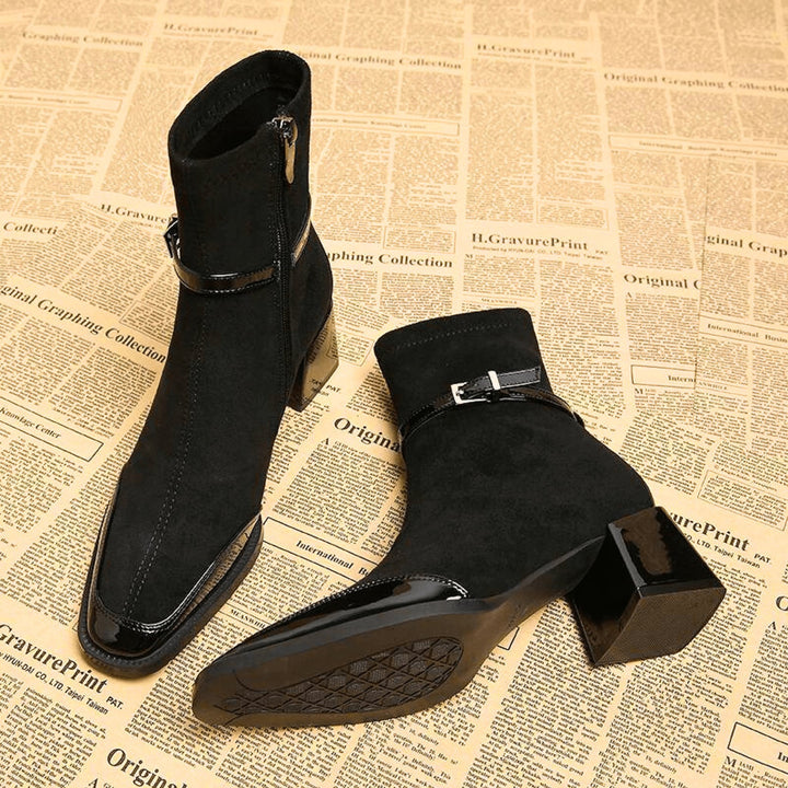 Women's Square Toe Ankle Boots, front view 3