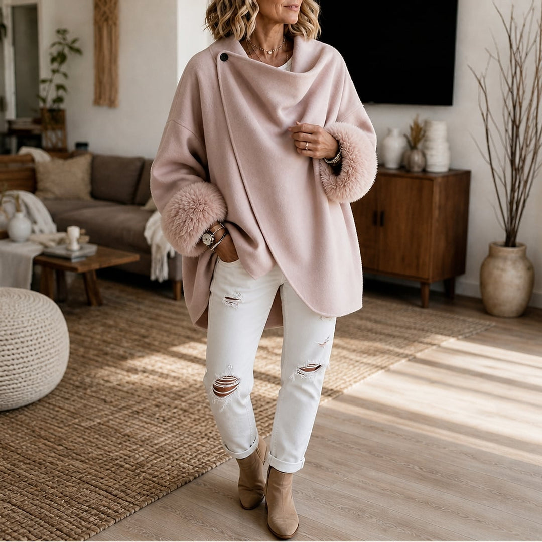 Women's Wrap Jacket in Pink, front view