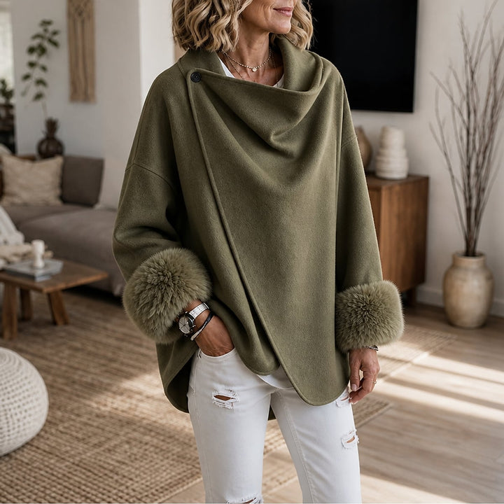 Women's Wrap Jacket in Olive, front view