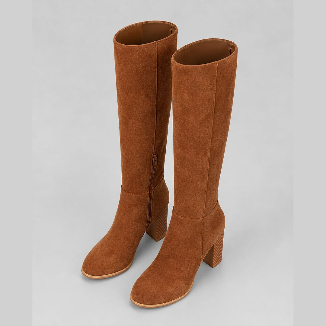 Women's Block Heel Knee High Boots, front view 3