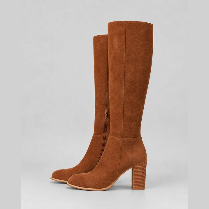 Women's Block Heel Knee High Boots, front view 4