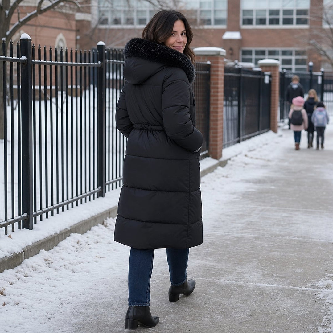 Women's Mid Length Padded Coat, detail view 3