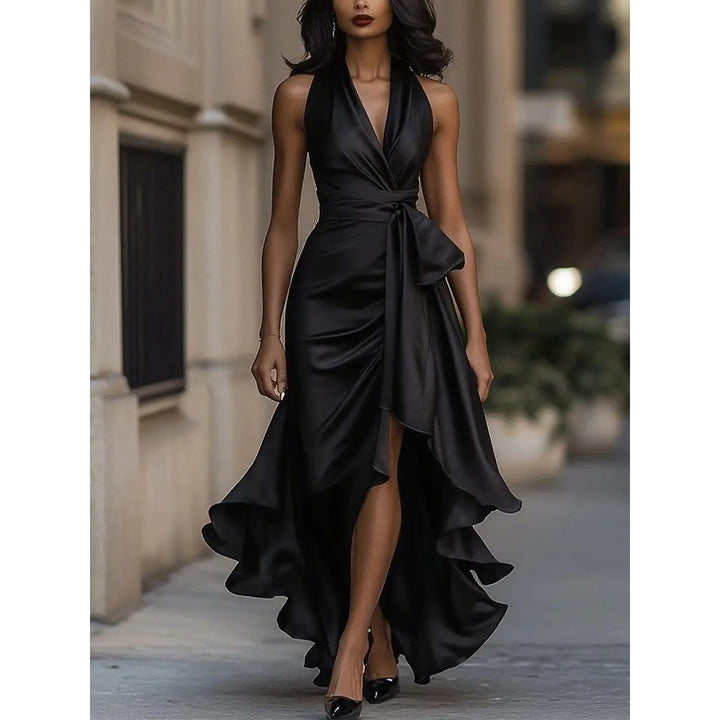 Women's Cocktail Dress in Black, front view