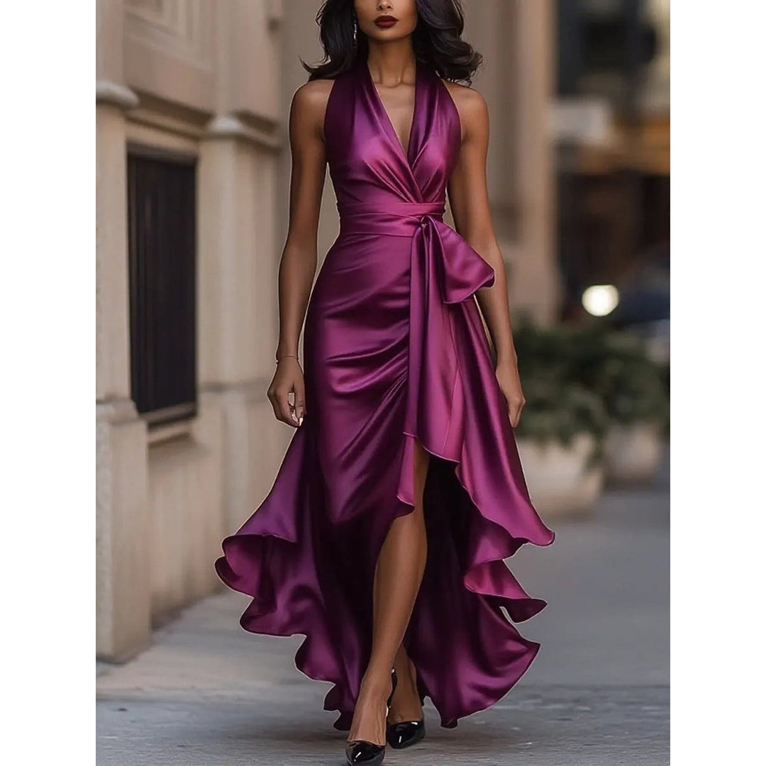 Women's Cocktail Dress in Pink, front view