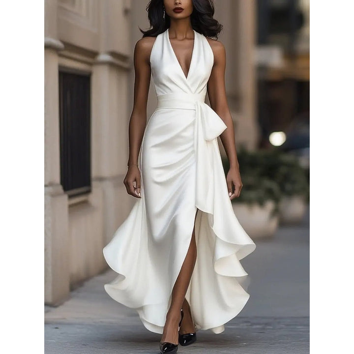 Women's Cocktail Dress in White, front view