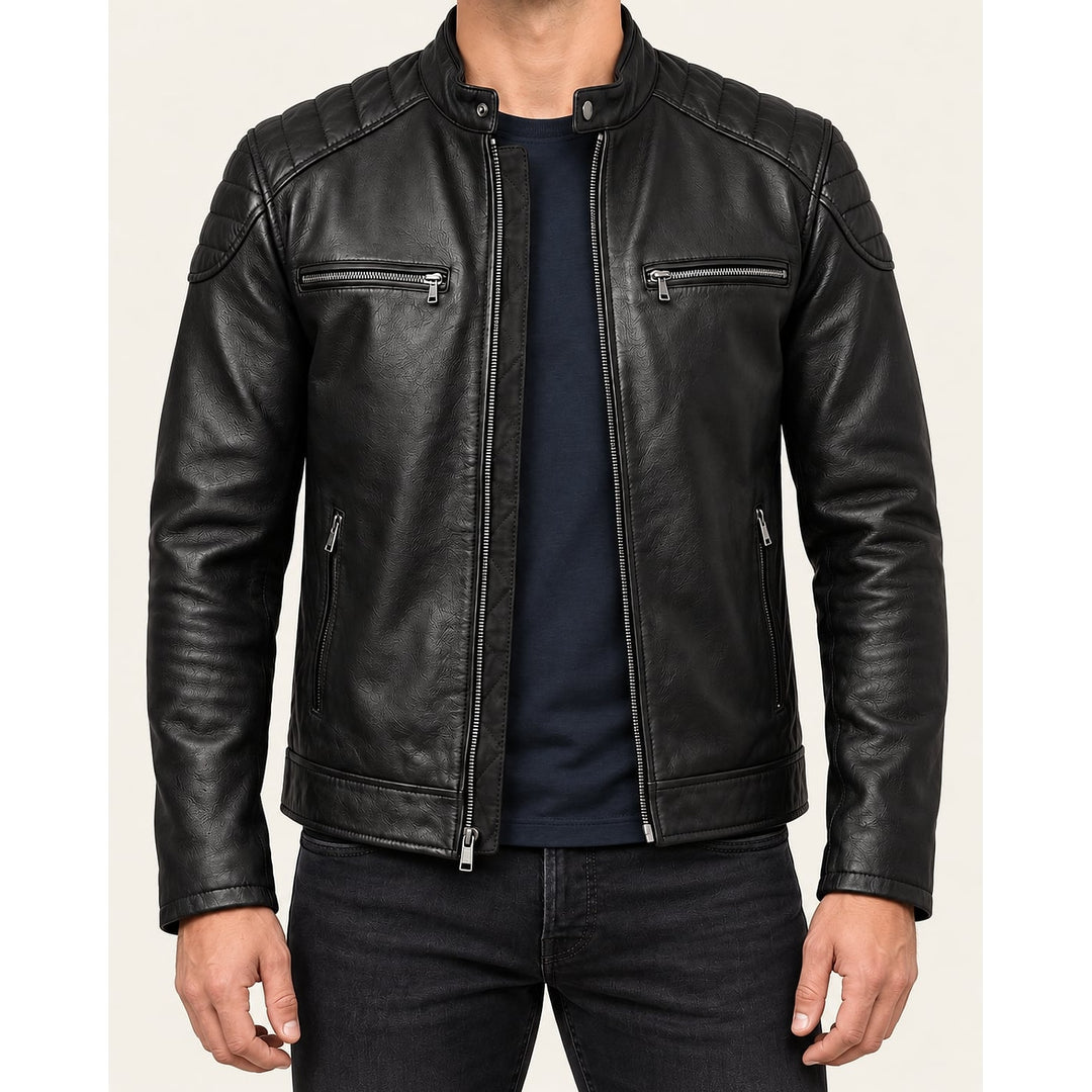 Men's Faux Leather Jacket, front view