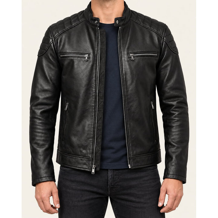 Men's Faux Leather Jacket, front view