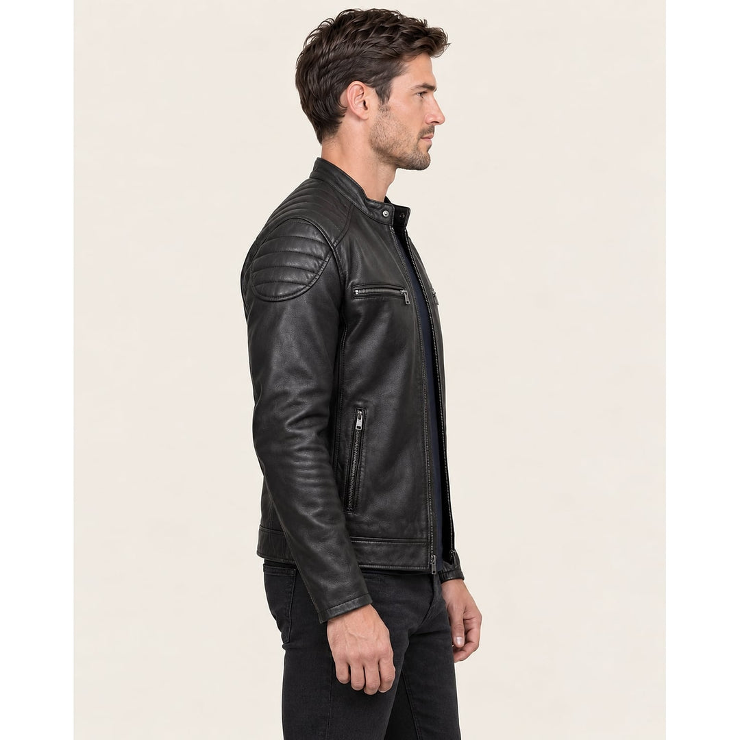 Men's Faux Leather Jacket, side view