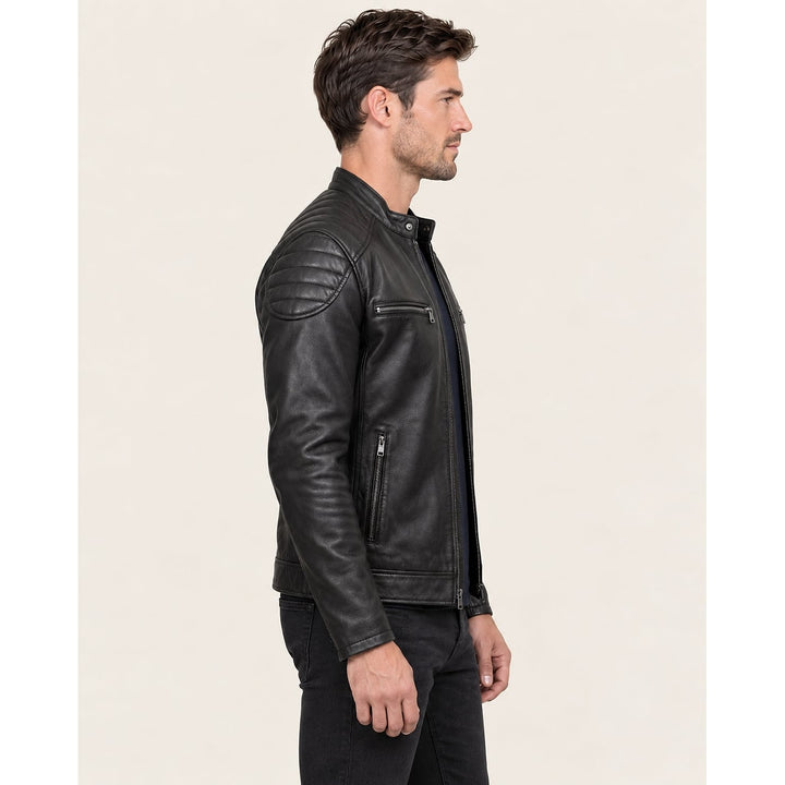 Men's Faux Leather Jacket, side view