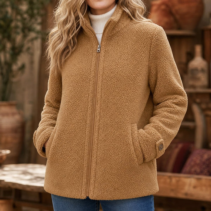 Women's Plush Zipper-Up Jacket, front view
