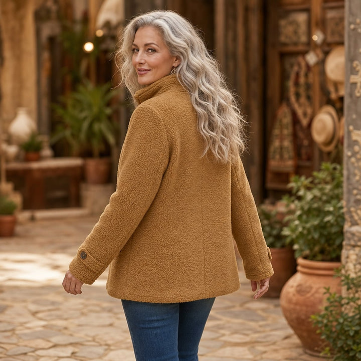 Women's Plush Zipper-Up Jacket, detail view