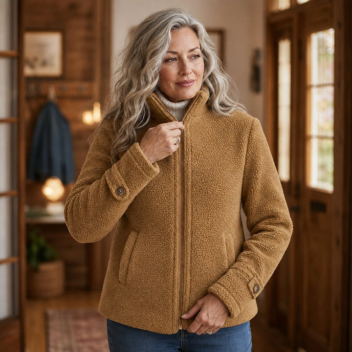 Women's Plush Zipper-Up Jacket, detail view 2