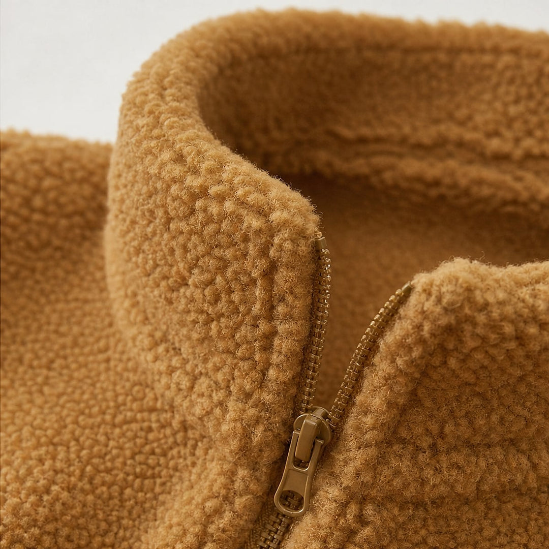 Women's Plush Zipper-Up Jacket, detail view 3