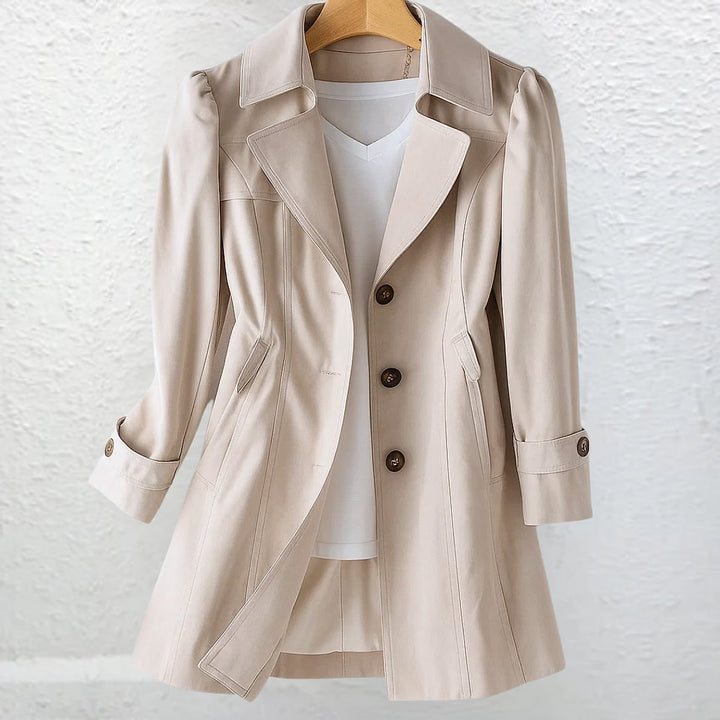 Women's Trench Coat in Beige, front view