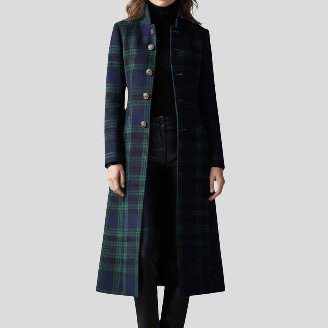 Women's Plaid Coat, front view