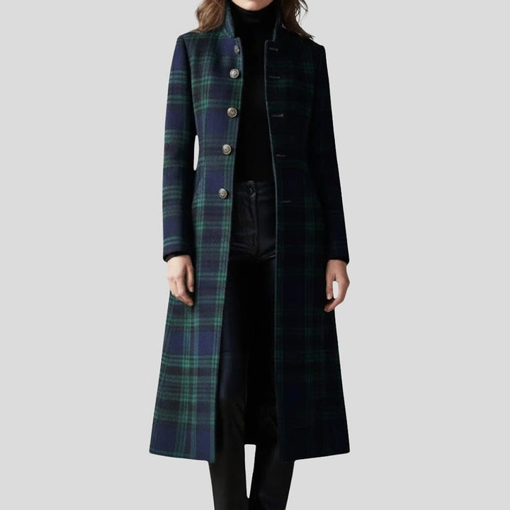 Women's Plaid Coat, front view
