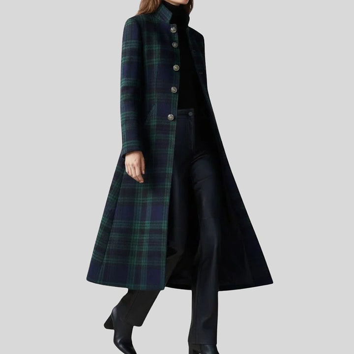 Women's Plaid Coat, front view 3